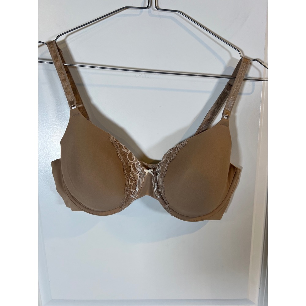 Olga Womens Underwire Bra Lace Trim Tan 36C